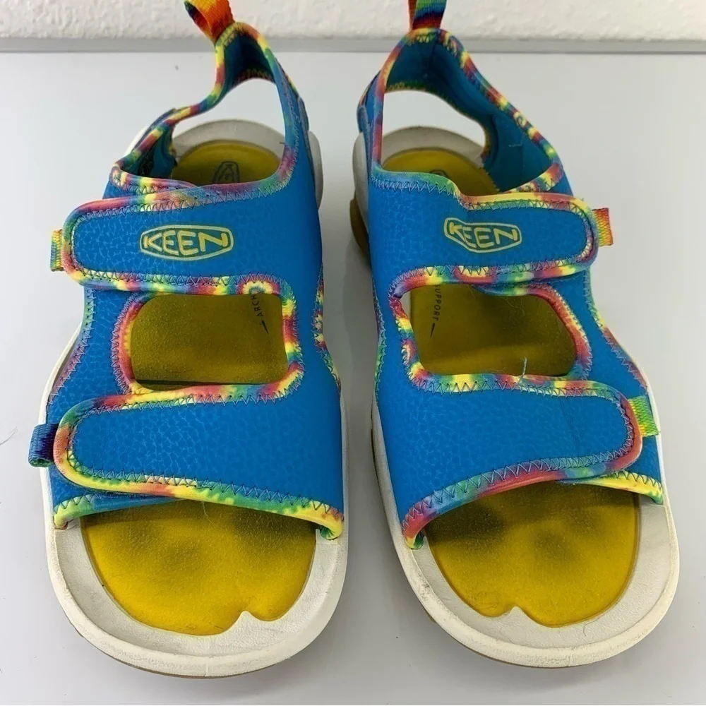Keen big Kids summer water sandals tied dye blue 4 Knotch Creek Open Toe